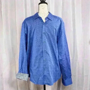 Robert Graham Button-Down Shirt Mens XL Abstract Geometric Pattern Flip Cuffs